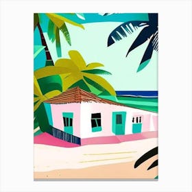 Little Corn Island Nicaragua Muted Pastel Tropical Destination Canvas Print