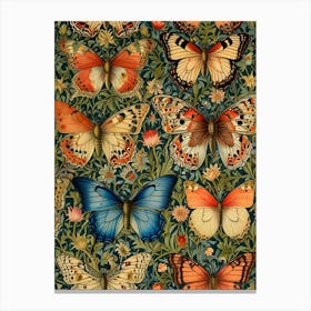 William Morris Butterflies And Flowers 3 Canvas Print