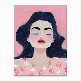 Girl With Eyes Closed Canvas Print