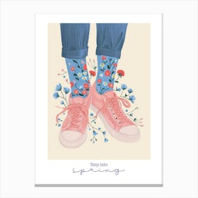 Step Into Spring Flowers And Sneakers Spring 8 Canvas Print