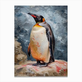 Adlie Penguin Floreana Island Oil Painting 4 Canvas Print