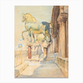 The Horses of St. Marks, Venice by Reginald Barratt (1861-1917) Canvas Print