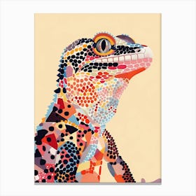 Coral Tokay Gecko Abstract Modern Illustration 5 Canvas Print