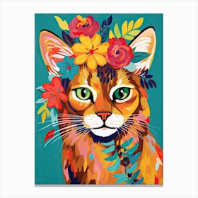 Somali Cat With A Flower Crown Painting Matisse Style 2 Canvas Print