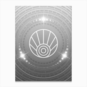 Geometric Glyph in White and Silver with Sparkle Array n.0230 Canvas Print