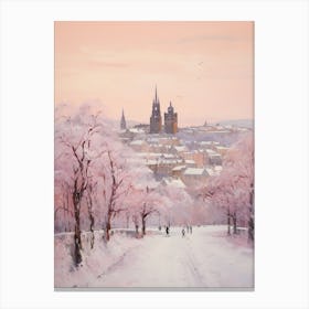 Dreamy Winter Painting Edinburgh Scotland 1 Canvas Print