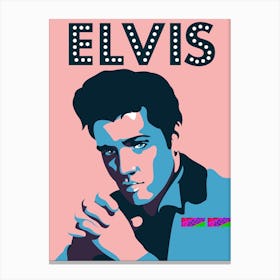 Elvis Presley Music Icon Pink Canvas Print