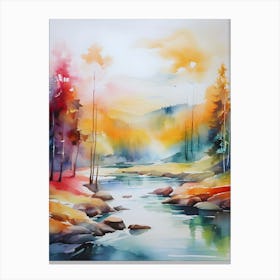 Watercolor Of A River 6 Canvas Print