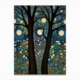 William Morris Moonlight Trees 1 Canvas Print