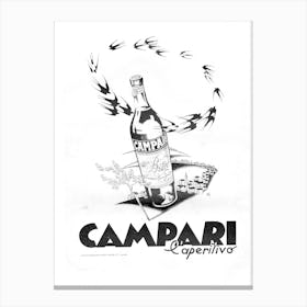 Campari Cocktails Bar Retro Italian Poster Canvas Print