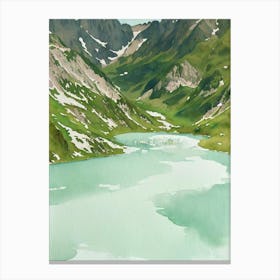 Vanoise National Park France Water Colour Poster Canvas Print