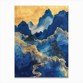 Blue And Gold Mountains 6 Canvas Print