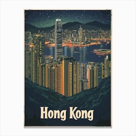 Aihrgdesign A Retro Travel Poster For Hong Kong 1 Canvas Print