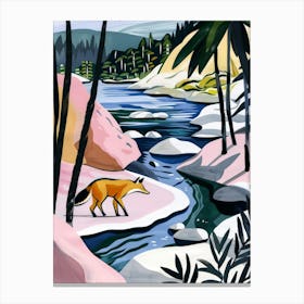 Fox By The River Canvas Print