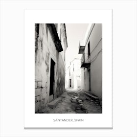 Poster Of Split, Croatia, Photography In Black And White 1 Canvas Print