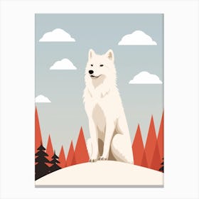 Arctic Fox Simple Illustration 3 Canvas Print