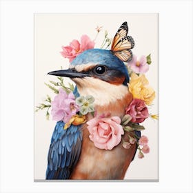 Bird With A Flower Crown Barn Swallow 3 Canvas Print