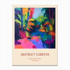 Colourful Gardens Dunedin Botanic Garden New Zealand 2 Red Poster Canvas Print