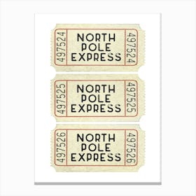 North Pole Express Ticket Canvas Print