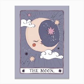 Tarot Card Moon Canvas Print