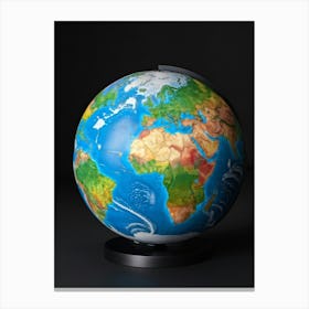 An Illustrious Piece Of Digital Render Of A Globe Highlighting Every Continent On Planet Earth Pred (4) Canvas Print