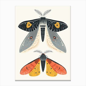 Colourful Insect Illustration Moth 52 Canvas Print