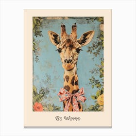 Be Weird Giraffe Bow Poster Canvas Print