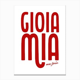 Gioia Mia Poster, Amalfi Coast Print, La Dolce Vita Wall Art, Italian Art, Italy Home Decor Canvas Print