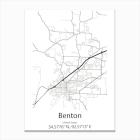 Benton Harbor,United States Minimalist Map 1 Canvas Print