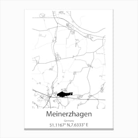 Meinerzhagen,Germany Minimalist Map Canvas Print