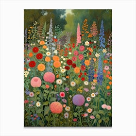 Gustav Klimt Flower Wildflowers Canvas Print