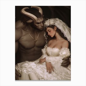 Beast And Beautiful Bride Canvas Print