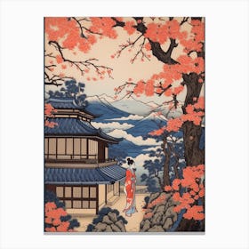 Yufuin Onsen, Japan Vintage Travel Art 3 Canvas Print