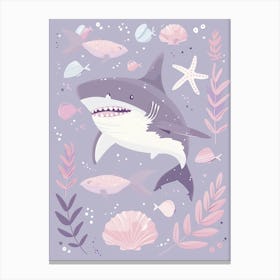 Purple Greenland Shark Illustration 2 Canvas Print