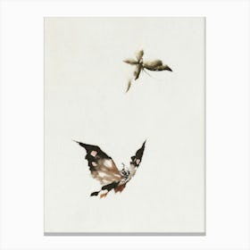 Katsushika Hokusai 'Flying Butterflies' Canvas Print