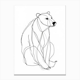 Polar Bear animal lines art Canvas Print