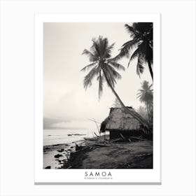 Poster Of Samoa, Black And White Analogue Photograph 2 Canvas Print