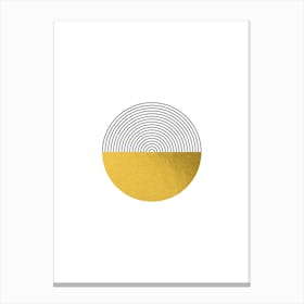 Gold Infinite Circle Abstract Canvas Print