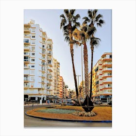 Palm Trees In a Spanish Street Canvas Print