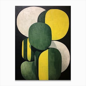 Modern Abstract Cactus Painting Lemon Ball Cactus 1 Canvas Print