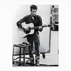 American Folk Singer Bob Dylan In A Recording Studio, Circa 1962 Canvas Print