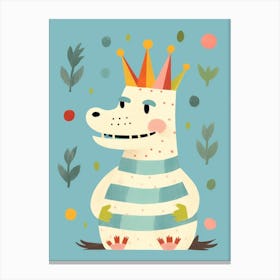 Little Iguana 1 Wearing A Crown Canvas Print
