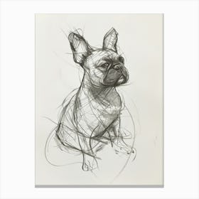 French Bulldog Charcoal Line 2 Canvas Print