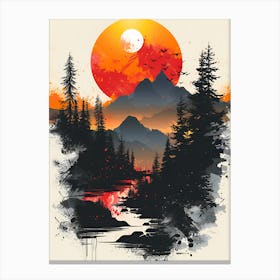 Sunset In The Mountains 21 Canvas Print