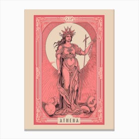 Athena Pink Tarot Card 2 Canvas Print