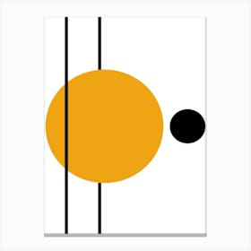 Yellow And Black Circle Canvas Print