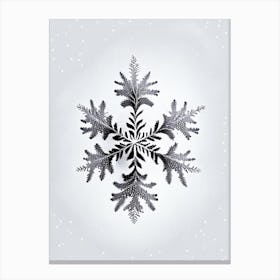Fernlike Stellar Dendrites, Snowflakes, Marker Art 5 Canvas Print
