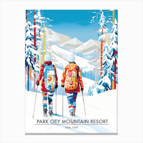 Park City Mountain Resort   Utah Usa, Ski Resort Poster Illustration 3 Canvas Print