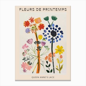 Spring Floral French Poster  Queen Annes Lace 2 Canvas Print