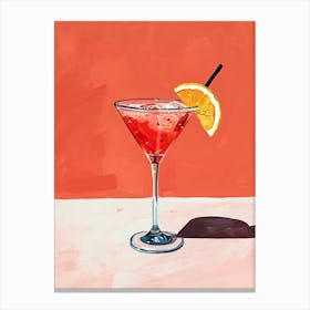 Red Martini Coctail Canvas Print